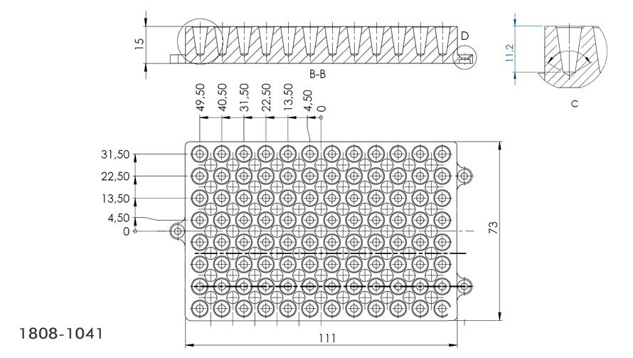 Adapter for Eppendorf® 96/150µl PCR plate