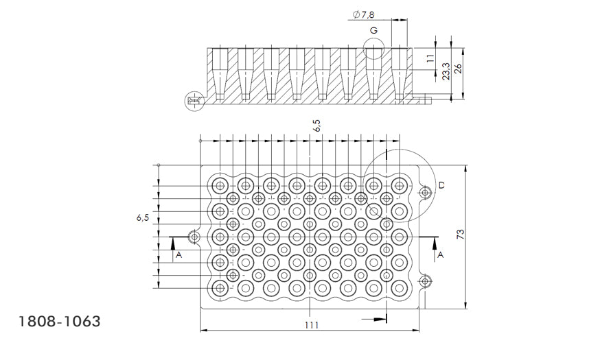 Adapter for 40/0.5ml tubes
