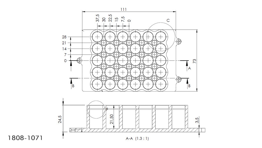 Adapter for 30/2.0ml vials Ø 12 mm