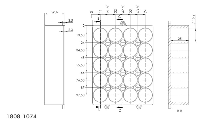 Adapter for 20/6.0ml vials Ø 19 mm