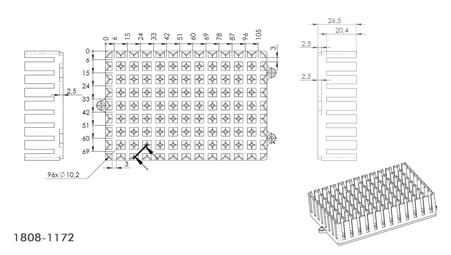 Adapter for Abgene®/HJ-Bio®/Greiner® 96/0.8-1.2 ml  Deep Well Plate